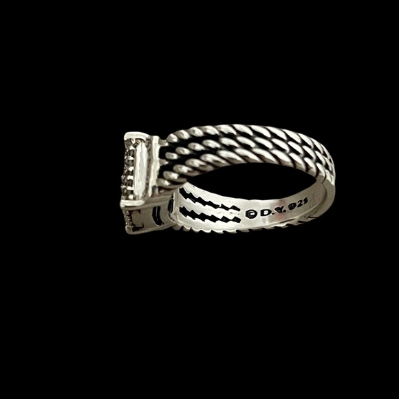 David Yurman Petite Wheaton Pave Diamond Ring Size 6 - Picture 5 of 8